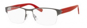 Hugo Boss 0562 Eyeglasses Eyeglasses - 01ZP Semi Matte Dark Ruthenium Red