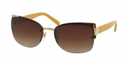 Tory Burch TY6034 Sunglasses Sunglasses - 302513 Gold Black / Smoke Gradient