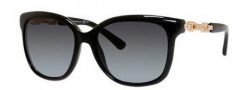 Jimmy Choo Bella/S Sunglasses Sunglasses - 0BMB Shiny Black (HD gray gradient lens)