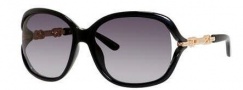 Jimmy Choo Loop/S Sunglasses Sunglasses - 0BMB Shiny Black (HD gray gradient lens)