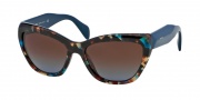 Prada PR 02Qs Sunglasses Sunglasses - NAG0A4 Havana Spotted Blue / Blue Gradient Lens