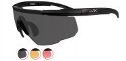 Wiley X WX Saber Advanced Sunglasses Sunglasses - 309 Matte Black / Vermillion, Light Rust, Grey
