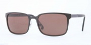 Brooks Brothers BB4022 Sunglasses Sunglasses - 163983 Satin Black / Brown Solid Polarized