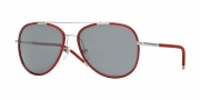 Burberry BE3078J Sunglasses Sunglasses - 120487 Silver Matte Red / Grey