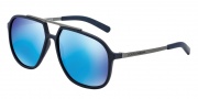 Dolce & Gabbana DG6088 Sunglasses Sunglasses - 265055 Blue Rubber / Dark Blue Mirror Blue
