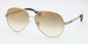 Coach HC7019 Sunglasses Elaina Sunglasses - 909928 Gold / Dark Tortoise / Gold Flash Gradient