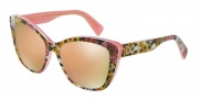 Dolce & Gabbana DG4216 Sunglasses Sunglasses - 29395R Top Bouquet on Pink / Dark Grey Mirror Pink