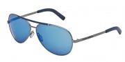 Dolce & Gabbana DG2141 Sunglasses Sunglasses - 04/55 Gunmetal / Dark Blue Mirror Blue
