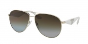 Prada PR 53QS Sunglasses Sunglasses - ZVN6E1 Gold / Polarized Grey Gradient Brown