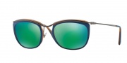 Persol PO3081S Sunglasses Sunglasses - 1009O7 Top Blue / Matte Havana / Brown Mirror Green