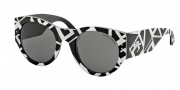 Ralph Lauren RL8124 Sunglasses Sunglasses - 548387 White Greek on Black / Grey