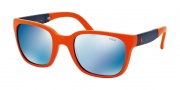 Polo PH4089 Sunglasses Sunglasses - 546055 Rubber Orange / Grey Mirror Blue