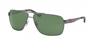 Polo PH3088 Sunglasses Sunglasses - 915771 Shiny Dark Gunmetal / Green