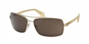Prada PR 55QS Sunglasses Sunglasses - MA18C1 Brushed Pale Gold / Brown
