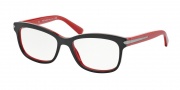 Prada PR 10RV Eyeglasses Eyeglasses - 7l61O1 Top Black / Red