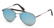 Tom Ford FT0338 Sunglasses Colin Sunglasses - 14X Shiny Light Ruthenium / Blue Mirror