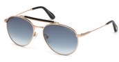 Tom Ford FT0338 Sunglasses Colin Sunglasses - 28W  Shiny Rose Gold / Blue Gradient