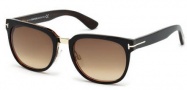 Tom Ford FT0290 Sunglasses Rock Sunglasses - 01F Shiny Black / Brown Gradient