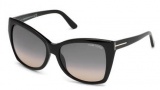 Tom Ford TF0295 Sunglasses Carli Sunglasses - 01B Shiny Black / Smoke Gradient