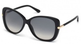 Tom Ford FT0324 Sunglasses Linda Sunglasses - 01B Shiny Black / Grey Gradient