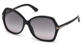 Tom Ford FT0328 Sunglasses Carola Sunglasses - 01B Shiny Black / Grey Gradient