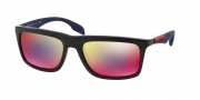 Prada Sport PS 02PS Sunglasses Sunglasses - SL89Q1 Bordeaux Demi Shiny / Dark Grey Mirror Blue Red