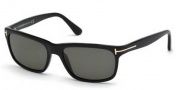 Tom Ford FT0337 Sunglasses Hugh Sunglasses - 01N Shiny Black / Green