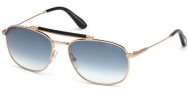 Tom Ford FT0339 Sunglasses Marlon Sunglasses - 28W Shiny Rose Gold / Blue Gradient