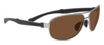 Serengeti Norcia Sunglasses Sunglasses - 7969 Satin Silver / Black Polarized Drivers
