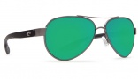 Costa Del Mar Loreto Sunglasses Gunmetal Frame Sunglasses - Green Mirror Glass / 580G