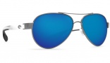 Costa Del Mar Loreto Sunglasses Gunmetal with Crystal Temples Sunglasses - Blue Mirror Plastic / 580P