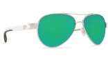 Costa Del Mar Loreto Sunglasses Palladium Frame Sunglasses - Green Mirror Glass / 400G