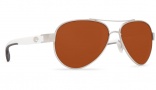 Costa Del Mar Loreto Sunglasses Palladium Frame Sunglasses - Copper Brown Glass / 580G