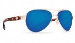 Costa Del Mar Loreto Sunglasses Rose Gold Frame Sunglasses - Blue Mirror Glass / 400G