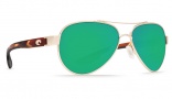 Costa Del Mar Loreto Sunglasses Rose Gold Frame Sunglasses - Green Mirror Glass / 400G