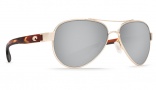 Costa Del Mar Loreto Sunglasses Rose Gold Frame Sunglasses - Silver Mirror Plastic / 580P