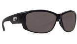 Costa Del Mar Luke Sunglasses Shiny Black Frame Sunglasses - Gray Plastic / 580P
