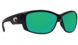 Costa Del Mar Luke Sunglasses Shiny Black Frame Sunglasses - Green Mirror Plastic / 580P