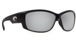 Costa Del Mar Luke Sunglasses Shiny Black Frame Sunglasses - Silver Mirror Plastic / 580P