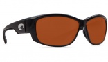 Costa Del Mar Luke Sunglasses Shiny Black Frame Sunglasses - Copper Glass / 580G