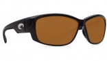 Costa Del Mar Luke Sunglasses Shiny Black Frame Sunglasses - Amber Plastic / 580P
