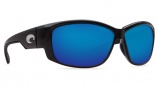 Costa Del Mar Luke Sunglasses Shiny Black Frame Sunglasses - Blue Mirror Plastic / 580P