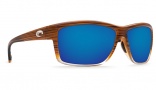 Costa Del Mar Mag Bay Sunglasses Wood Fade Frame Sunglasses - Blue Mirror Glass / 580G