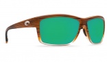 Costa Del Mar Mag Bay Sunglasses Wood Fade Frame Sunglasses - Green Mirror Glass / 580G