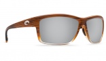 Costa Del Mar Mag Bay Sunglasses Wood Fade Frame Sunglasses - Silver Mirror Glass / 580G