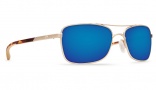 Costa Del Mar Palapa Sunglasses Rose Gold Frame Sunglasses - Blue Mirror Glass / 400G
