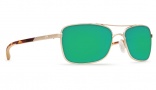 Costa Del Mar Palapa Sunglasses Rose Gold Frame Sunglasses - Green Mirror Glass /  400G