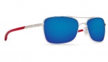 Costa Del Mar Palapa Sunglasses Palladium with Crystal Red Temples Sunglasses - Blue Mirror Glass / 400G