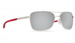 Costa Del Mar Palapa Sunglasses Palladium with Crystal Red Temples Sunglasses - Silver Mirror Plastic / 580P