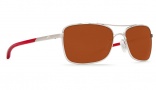 Costa Del Mar Palapa Sunglasses Palladium with Crystal Red Temples Sunglasses - Copper Glass / 580G